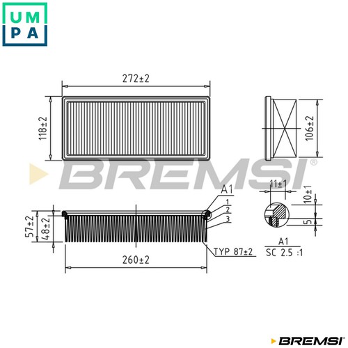 Air filter fa1353 for - air,