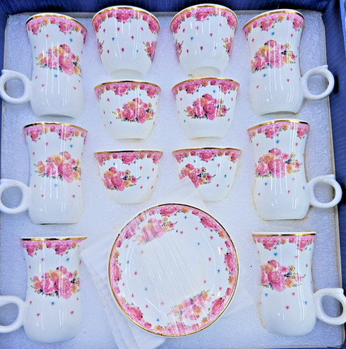 Floral turkish tea set 12 - turkish,