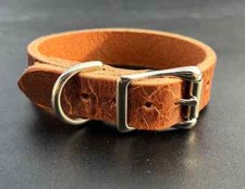 Distressed Brown Dog Collar Real Leather Hand Made Great Value 20mm 7/8 Size V62