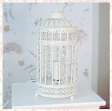 White Birdcage Table Lamp