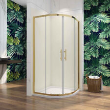 Aica 800x800mm Brushed Gold Quadrant Shower Enclosure Cubicle Tray optional