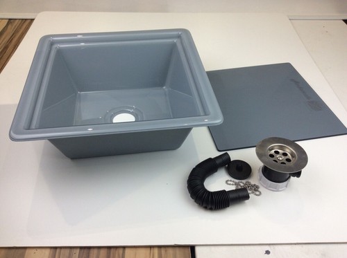 Square acrylic sink grey - sink,