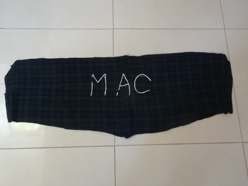 Mac lettering tartan wool - on,
