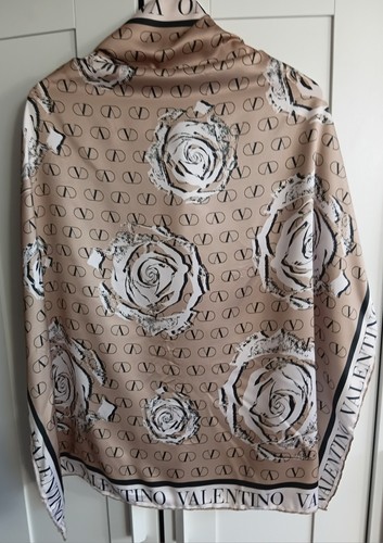 Valentino silk scarf beige - valentino,