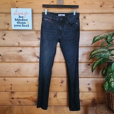 Tommy Hilfiger Moulante Skinny Leg Jeans Mid Rise Gray Denim Tall Size 28 X 32"