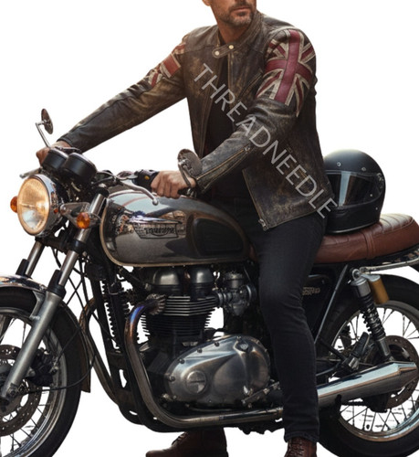 Men biker vintage distressed - men's,
