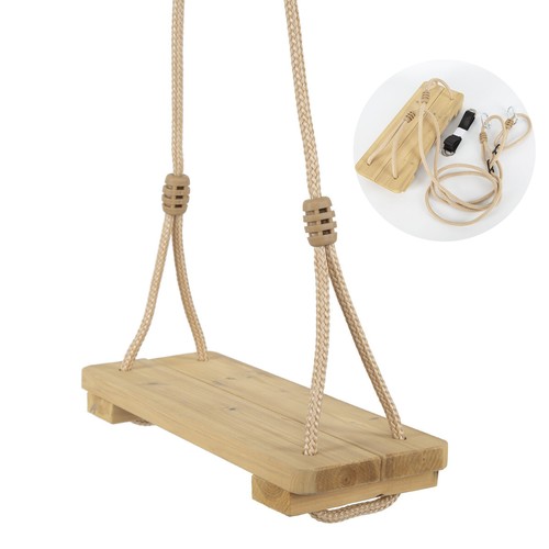 Wooden swing seat hanging set - seat,