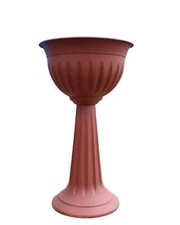 NEW ALEEZ's 75cm Terracotta Urn Plastic Plant Pot Elegant Outdoor Round Planter