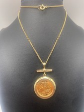 Half Sovereign Diamond Pendant