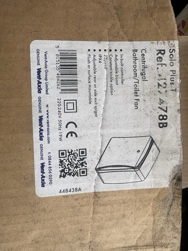 Vent axia fan solo plus - axia,
