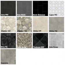 VINYL | 2mm Tile Effect Concrete Stone Design Flooring Modern Domestic Lino