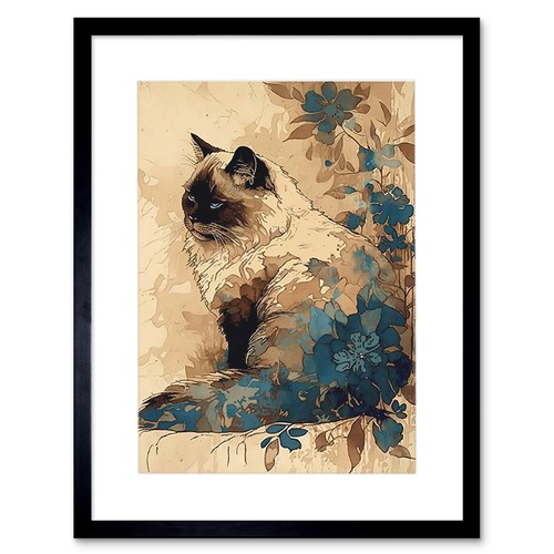 Ragdoll cat with floral - ragdoll,