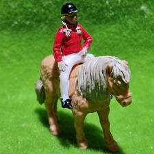 BRITAINS - Girl on Shetland pony - Deetail vintage farm animals horse rider