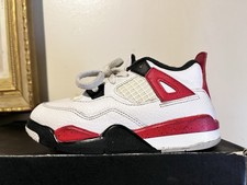 2023 Youth Nike Air Jordan IV 4 TD Red Cement Black White Size 10C Used Rare NDS