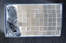 Vintage Box of 68 Letterpress Type Blocks All Identical Grids 4x4 Dots #S482