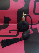 Vintage Original Black 1960's Frosted Glass Atomiser Perfume Bottle
