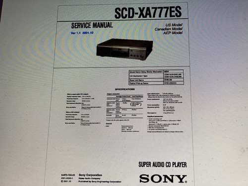 Sony scd xa777es service - scd-xa777es,