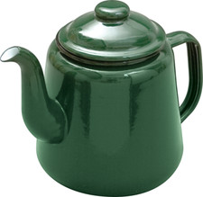 14cm FALCON ENAMEL TEAPOT GREEN TEA POT 1.3L TRADITIONAL OLD VINTAGE CAMPING