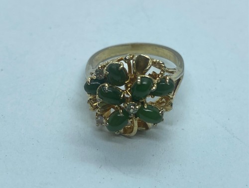 Vintage gold plated jade - vintage,