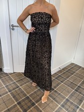 LIPSY SIZE 14 DRESS PREMIUM VIP BLACK & NUDE  BANDEAU PROM STYLE NEW WITH TAGS