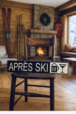 apres ski sign vintage style