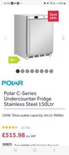 Polar commercial undecounter fridge