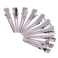 10pcs Flat Clip Pin Metal Single Prong Alligator Hair Clips Barrette