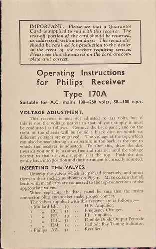 Philips receiver type - type, 170a