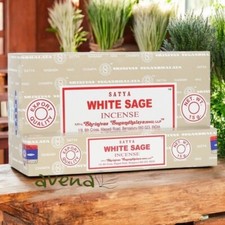 Original Satya Genuine White Sage Incense Sticks FULL BOX of 12 x 15g Packs