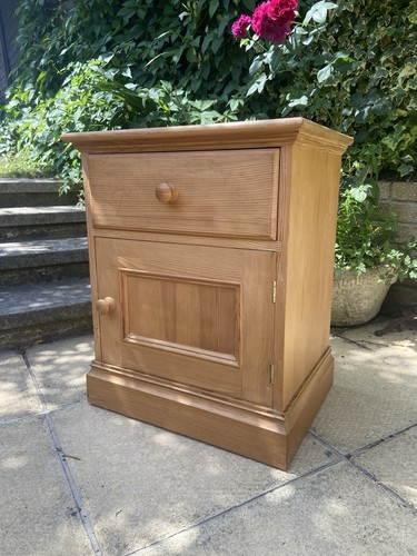 Vintage solid pine bedside - pine,