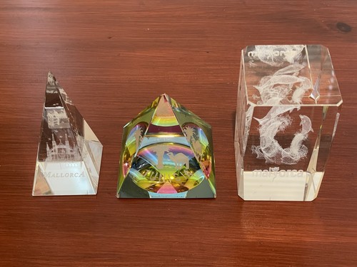 Solid glass paperweights - glass,