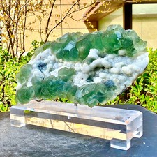 14.37LB natural porcelain blue cubic fluorite mineral specimen/Xianghualing