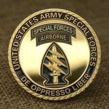 US Military Army Special Forces Group Airborne DE Oppresso Liber Challenge Coin