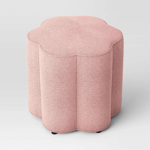 Scallop upholstered ottoman - upholstered,