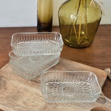 Lot of 4 Antique Duralex Oil Lesieur Butter Makers - Vintage Glass 60s-70s