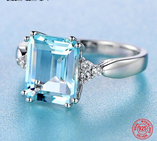 Natural aquamarine ring 925 - natural,