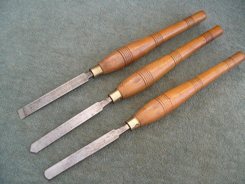 Three woodturning tools - tools, by