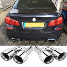 2X For 5 Series 530i 540i 535i 520d 2.5" In 4" Out Double Wall Dual Exhaust Tips