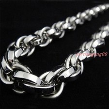 7-40"Stainless Steel Heavy Charming Mens Jewelry Silver 11mm Rope Chain Necklace