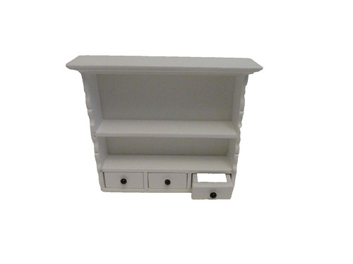 Dolls house white wall shelf - white,