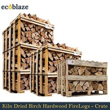 Ecoblaze Kiln Dried Birch Wood Firewood Logs Crate for Wood Burner & Pizza Oven