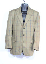 Vintage Mens Burberrys Suit Jacket Blazer 44" Window Pane Check Wool 