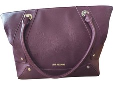 Love Moschino Women's Leather Handbag Plum Purple Tote Bag