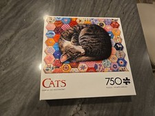 Lesley Anne Ivory Gemma On Patwork 750 P Puzzle Buffalo Games Used Complete Cats