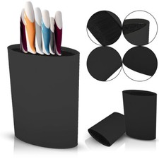 Knife Block Holder Universal Knife Block Oval knife Block Stand Rack Black
