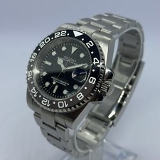 Bruce Wayne Seiko NH35 GMT Master Mod 40mm Automatic Watch - Oyster / Jubilee