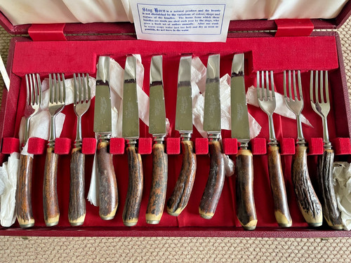 Vintage set real stag - 12,