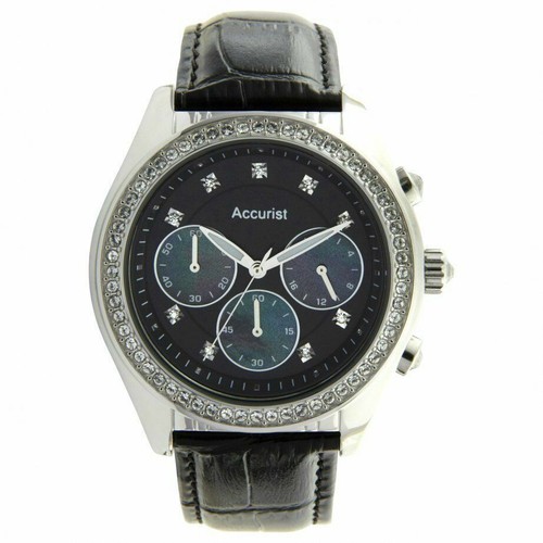 Accurist ls410b black leather - ls410b,