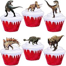 Dinosaur Stand Up Cup Cake Toppers Edible Birthday Party Decorations