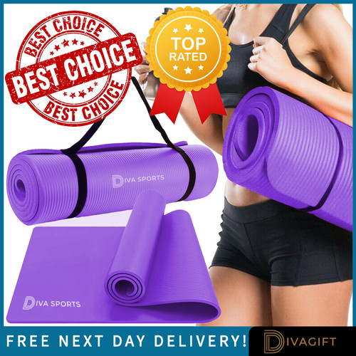 Purple yoga mat - 15mm, thick